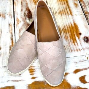Frye Women's Liz Woven Gray Slip-On Suede Leather Flat Size 10